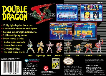 Double Dragon V - The Shadow Falls (USA) box cover back